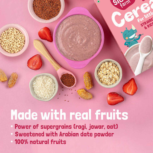 Slurrp Farm Strawberry, Ragi & Rice Cereal